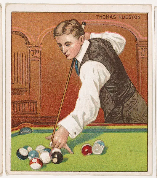 Thomas A. Hueston, BIlliards, from Mecca & Hassan Champion Athlete and Prize Fighter collection, 1910 — Mecca Cigarettes