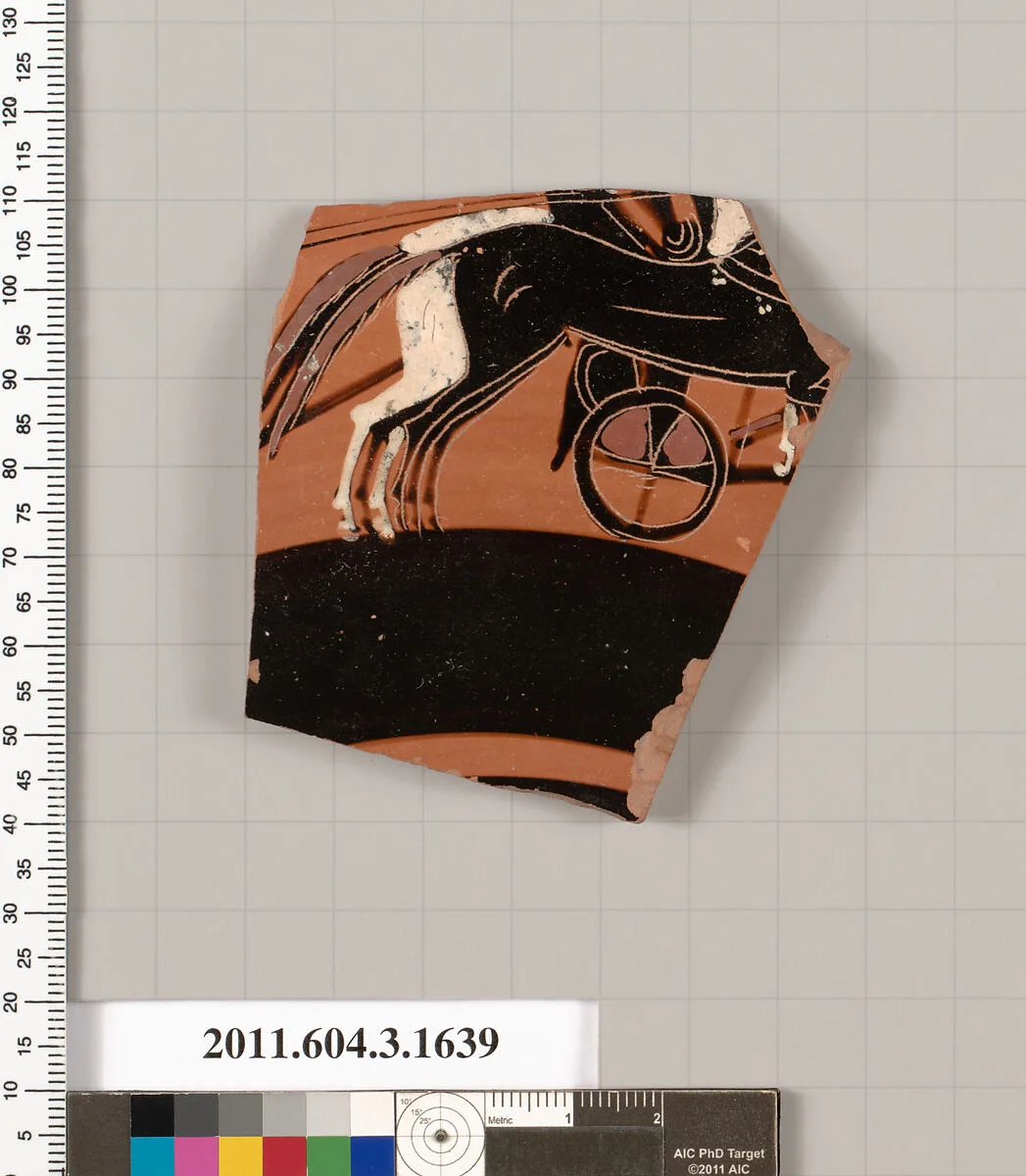 Terracotta fragment of a kylix: Band cup (drinking cup) — Unknown
