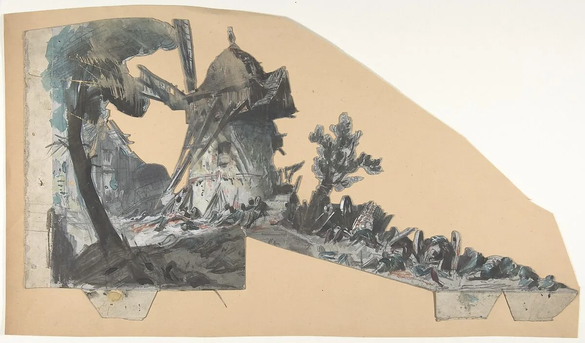 Design for a Stage Set at the Opéra, Paris: Lighthouse — Eugène Cicéri