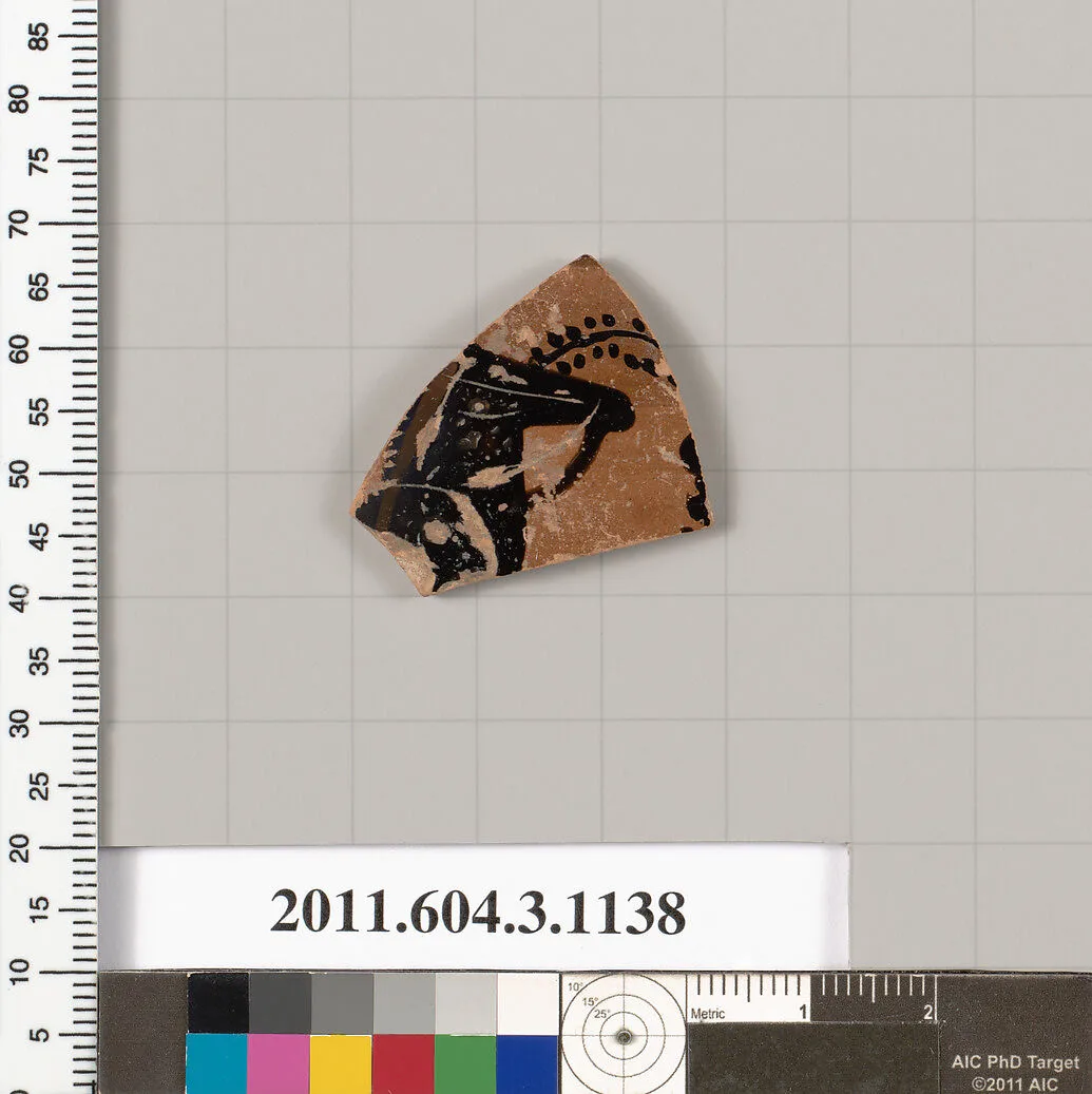 Terracotta fragment of a mastoid (drinking cup with narrow base) or a kyathos (cup-shaped ladle) — Unknown