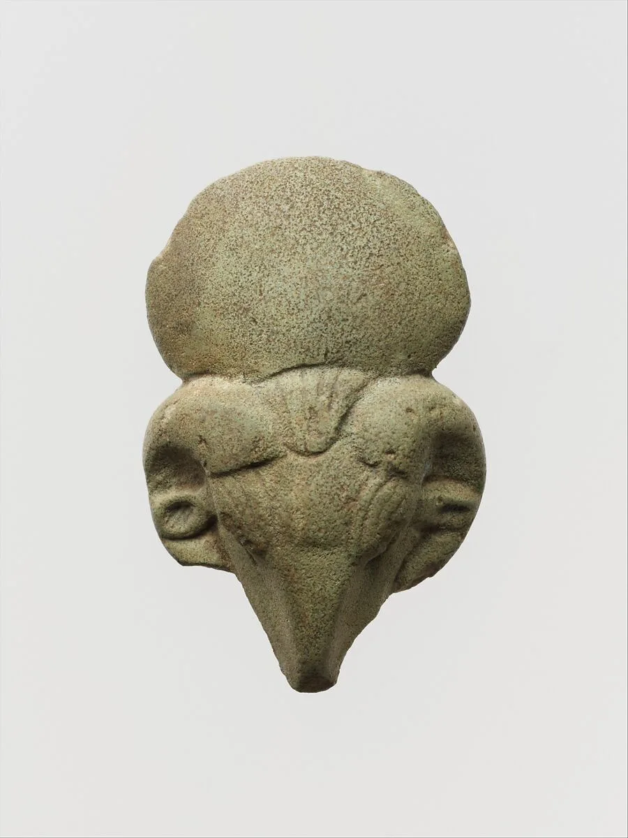 Faience ram's head amulet — Unknown