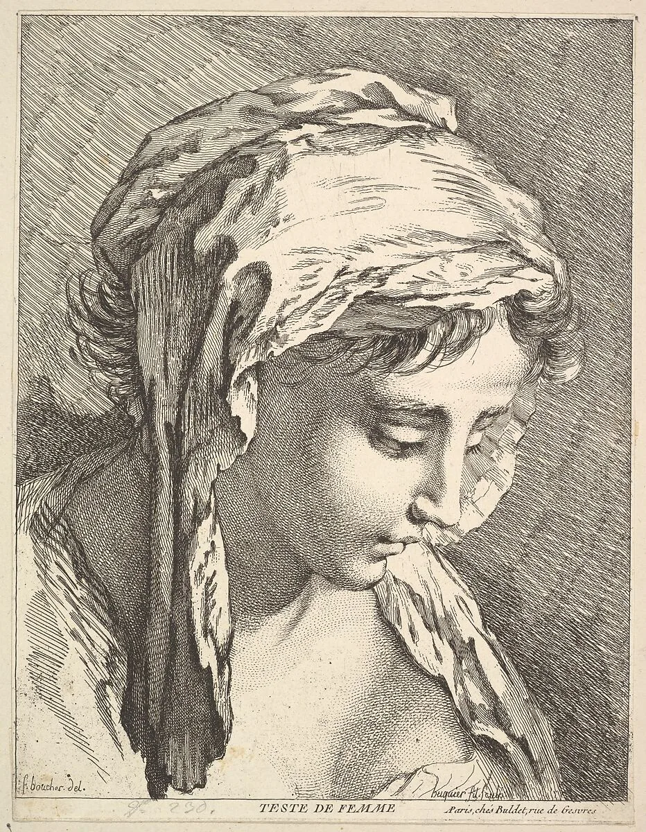 Head of a Woman — François Boucher|Jacques Gabriel Huquier