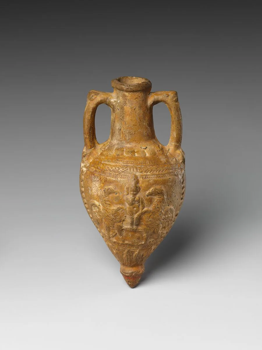 Amphoriskos with molded design of Harpokrates and eagles — Unknown