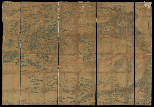 清 佚名 中國地圖 屏風|Map of China