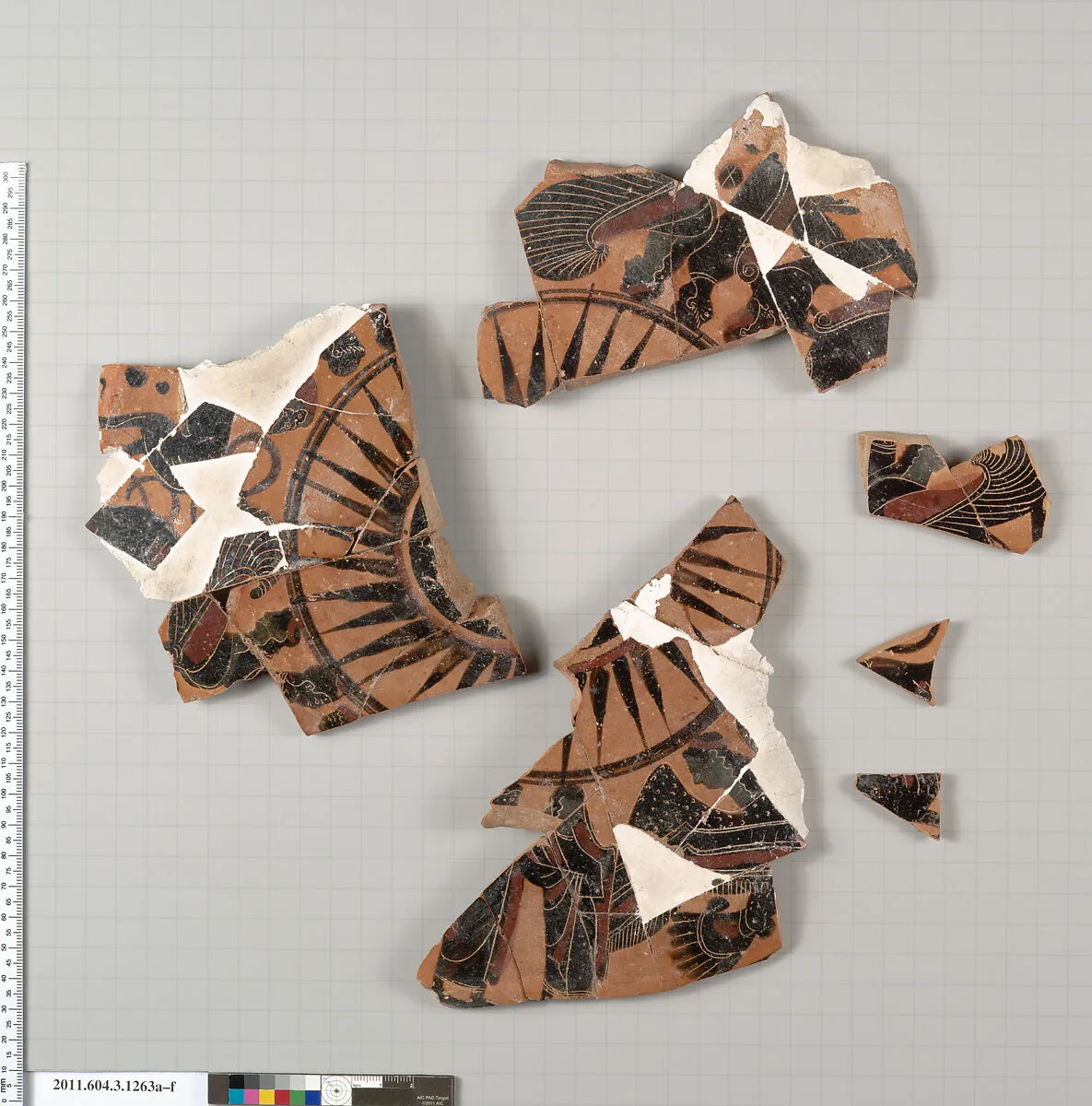 Terracotta fragments of a lekanis lid (covered dish) — Unknown