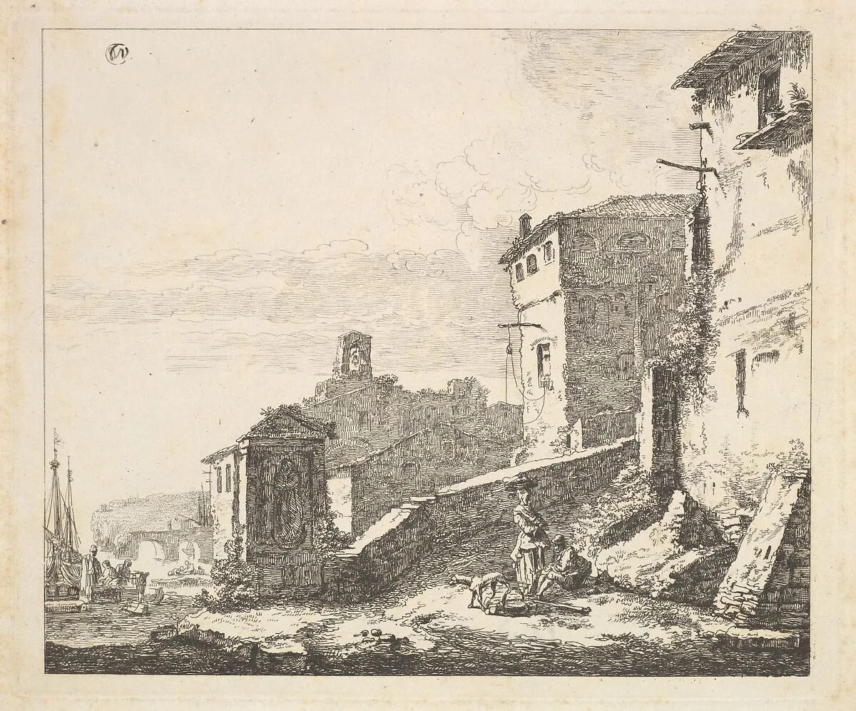 Village Scene with Woman Standing Beside a Seated Man (copy) — Thomas Wijck