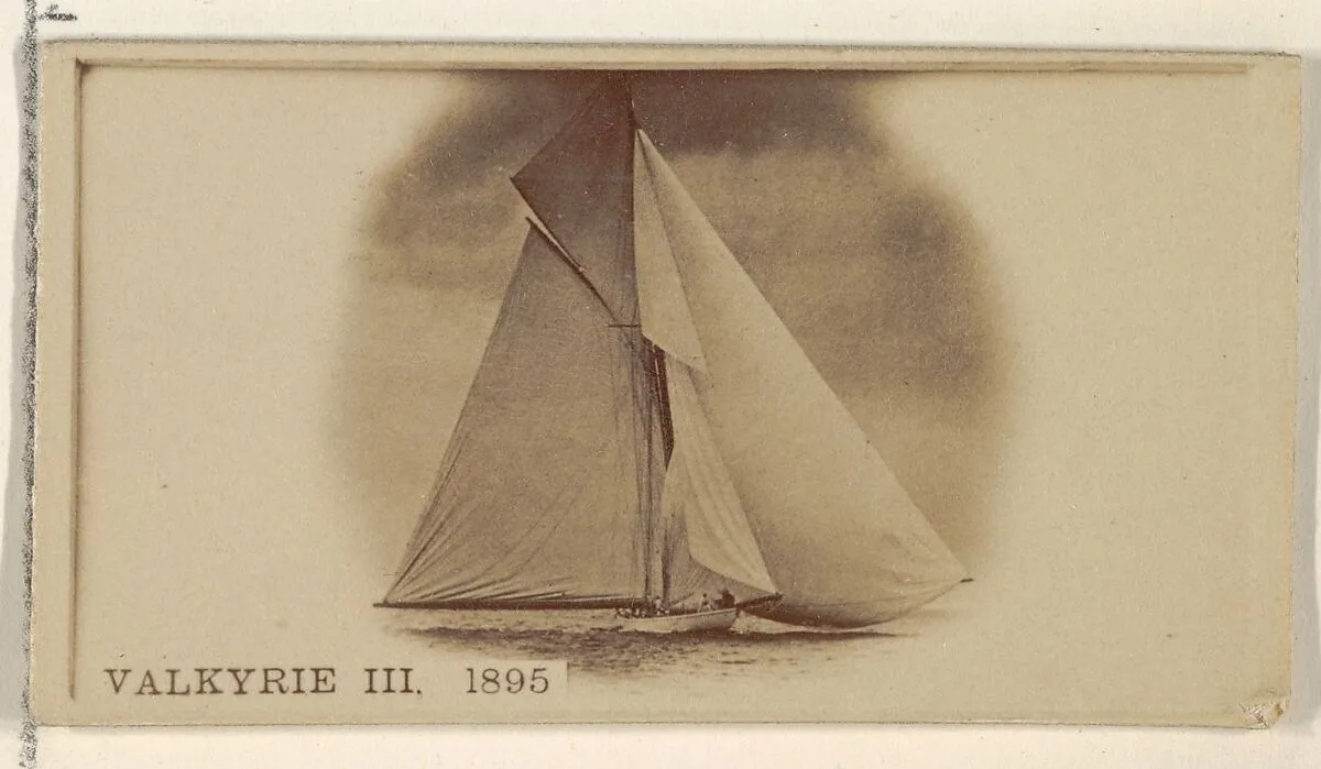 Valkyrie III, 1895, from the Famous Ships series (N50) for Virginia Brights Cigarettes — Allen & Ginter