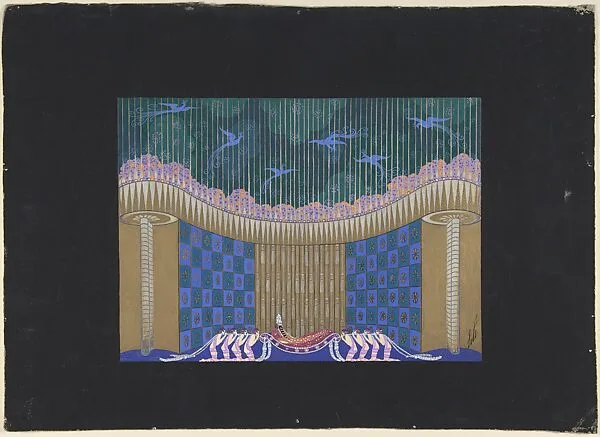 Stage set design for "The Queen of Sheba," 1928 — Erté (Romain de Tirtoff)