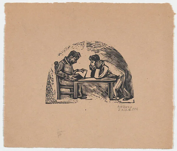 A man reading and a man listening to him — Alfredo Zalce