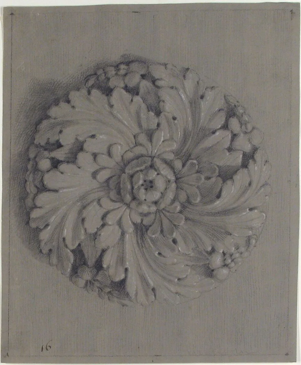 Design for a Rosette Relief — Anonymous, French, 19th century