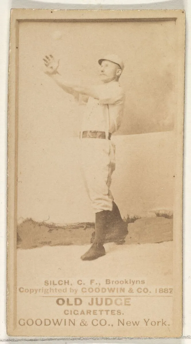 Silch, Center Field, Brooklyn Bridegrooms, from the Old Judge series (N172) for Old Judge Cigarettes — Goodwin & Company