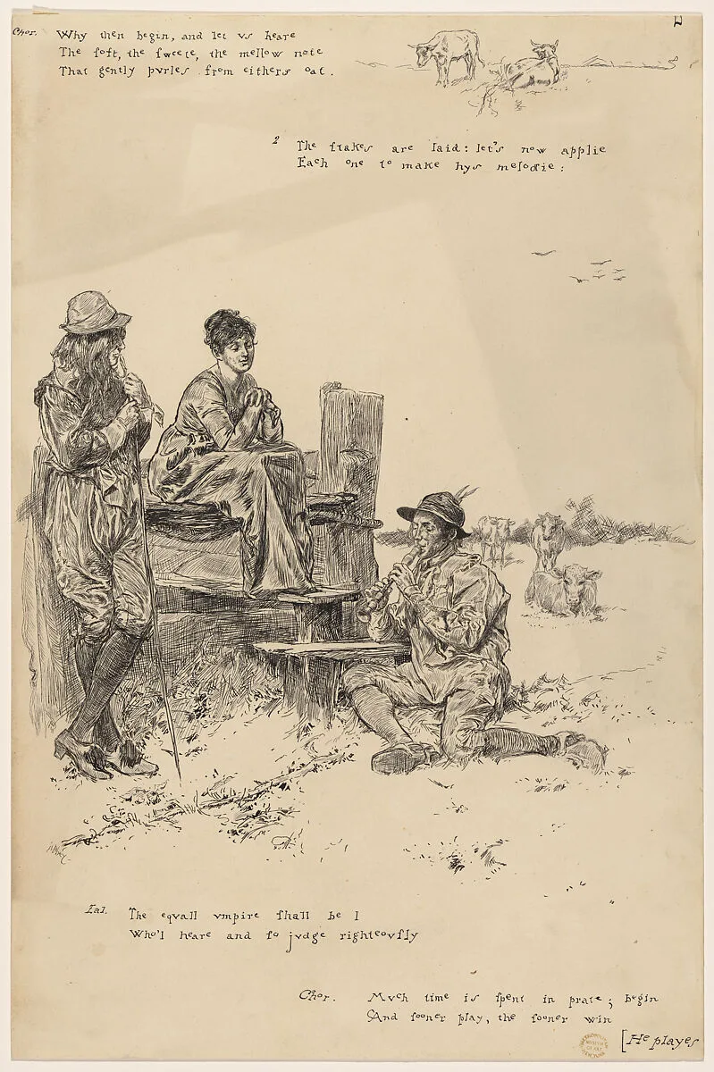 Illustration to a Pastoral Poem by Herrick — Edwin Austin Abbey