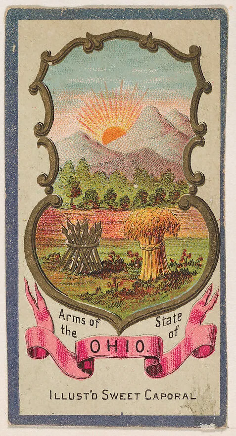 Arms of the State of Ohio, from the Military Series (N224) issued by Kinney Tobacco Company to promote Sweet Caporal Cigarettes — Kinney Brothers Tobacco Company
