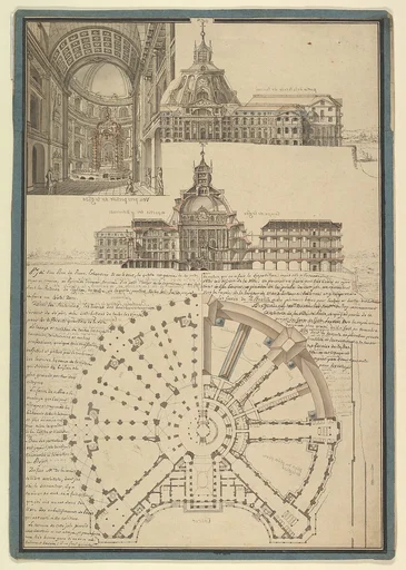 Architectural Drawing for a Chapel and Hospital