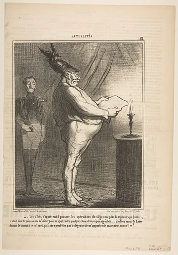Les allies s'apprètent à pousser les opérations du siège avec plus de vigueur que jamais…, from Actualités, published in Le Charivari, February 26, 1855