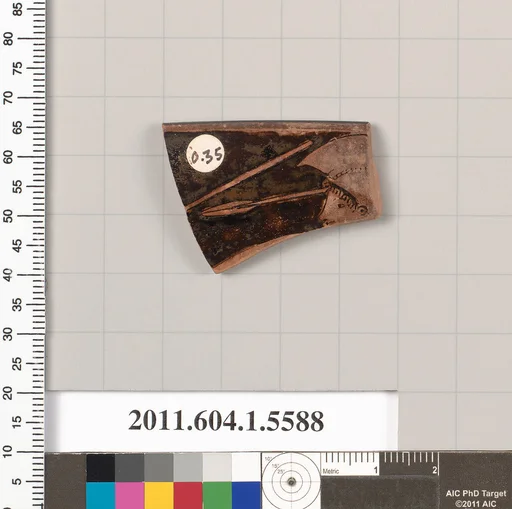 Terracotta rim fragment of a kylix (drinking cup)