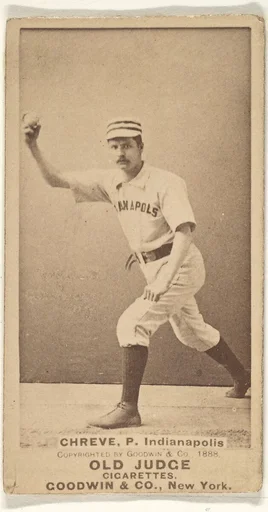 Lev Shreve, Pitcher, Indianapolis, from the Old Judge series (N172) for Old Judge Cigarettes