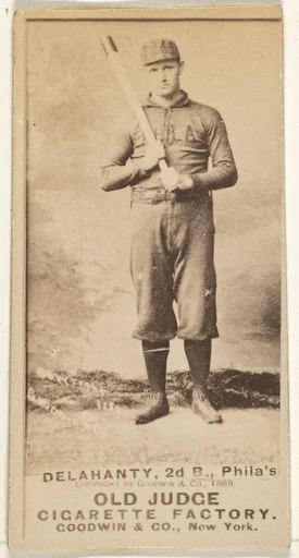 Edward James "Big Ed" Delahanty, 2nd Base, Philadelphia, from the Old Judge series (N172) for Old Judge Cigarettes