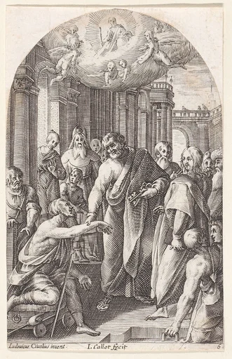 St. Peter and St. John Healing the Lame at the Gates of the Temple, plate 6 from "Les Tableaux de Rome, Les Eglises Jubilaires" (The Paintings of Rome, The Churches Jubilee)