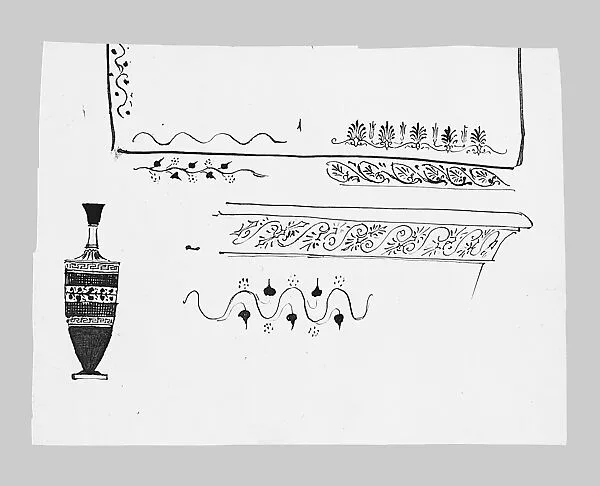 Classical Ornament and Greek Lekythoi (from Scrapbook) — John Singer Sargent