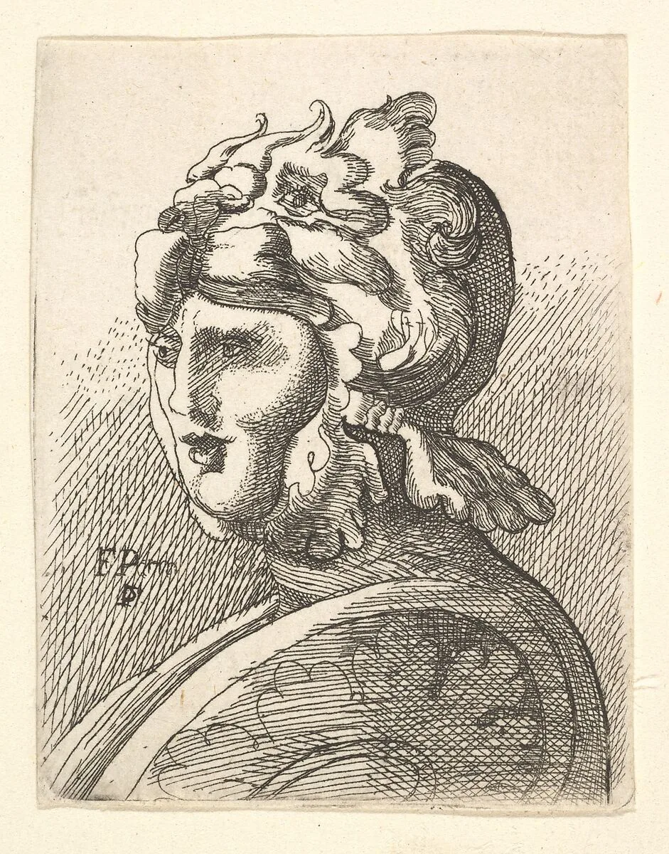 Helmeted head — Wenceslaus Hollar|Francis Place|Parmigianino (Girolamo Francesco Maria Mazzola)