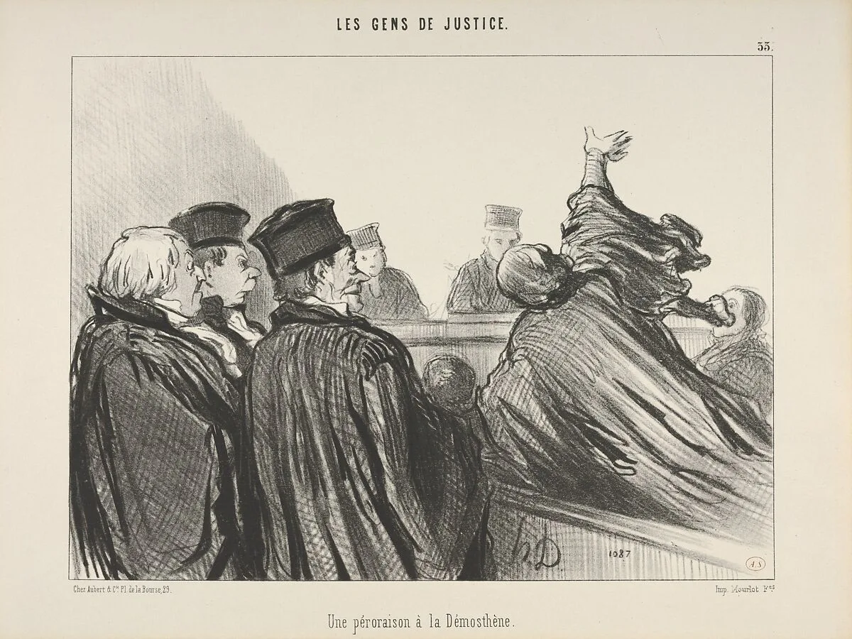 "Une péroraison à la Démosthène," plate 33 from Les Gens de Justice — Honoré Daumier