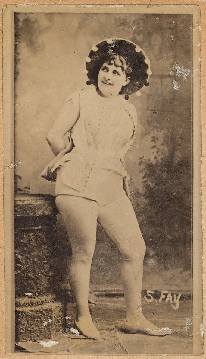 Actress wearing brimmed hat with pompoms, from the Actresses series (N668) — Unknown