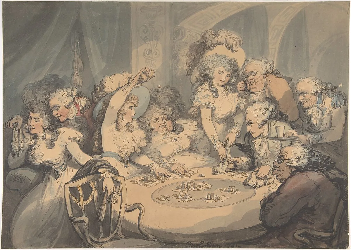 A Gaming Table at Devonshire House — Thomas Rowlandson|Georgiana, Duchess of Devonshire