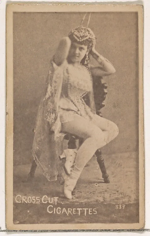 Card Number 334, from the Actors and Actresses series (N145-1) issued by Duke Sons & Co. to promote Cross Cut Cigarettes — W. Duke, Sons & Co.