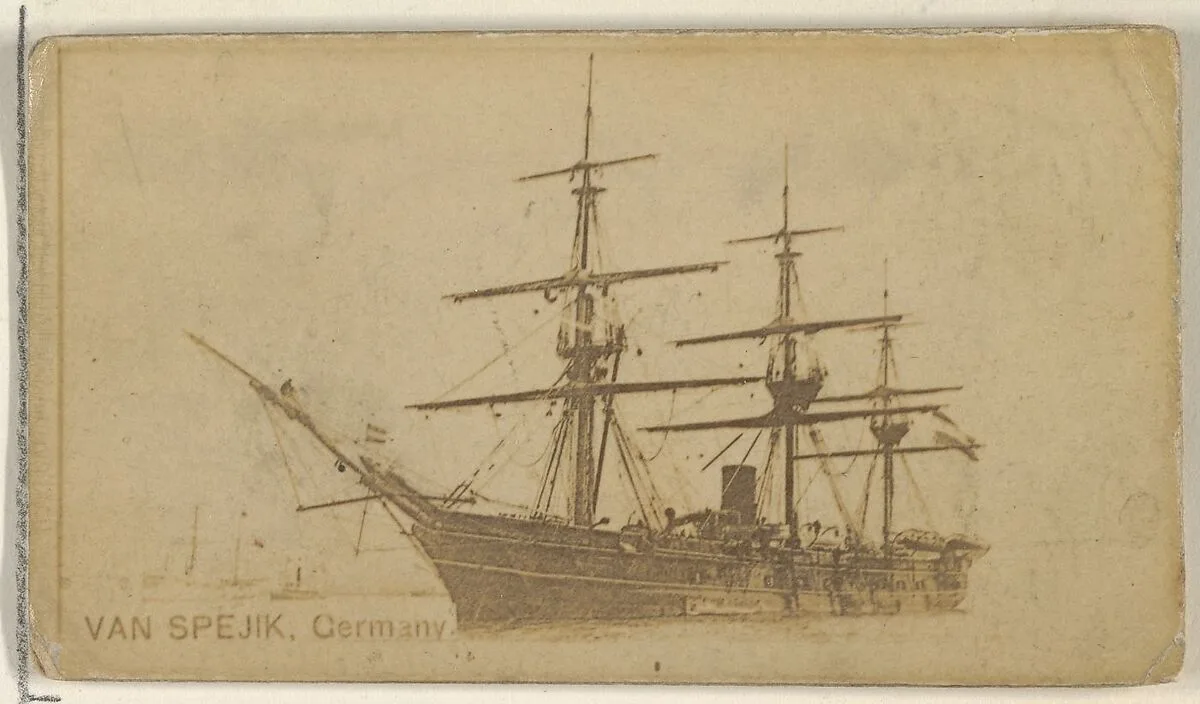 Van Spejik, Germany, from the Famous Ships series (N50) for Virginia Brights Cigarettes — Allen & Ginter