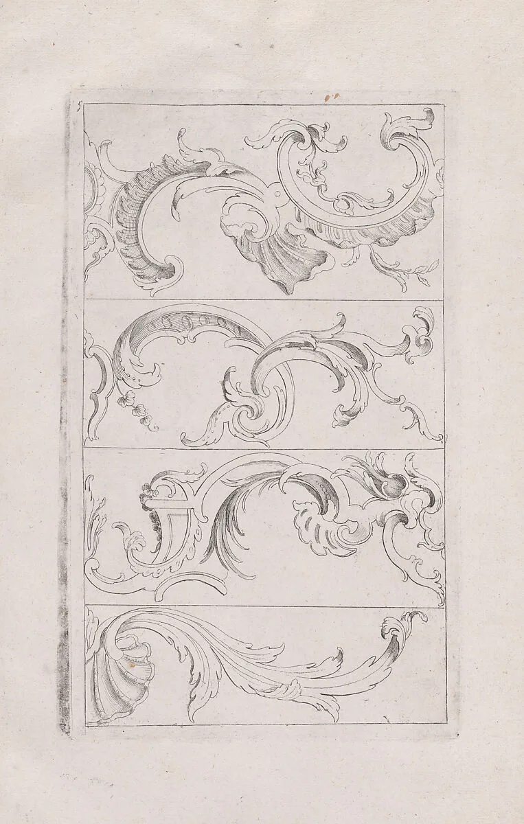 Livre Nouveau de Prinsipes D'Ornemens..., Plate 5 — Nicolas Guérard