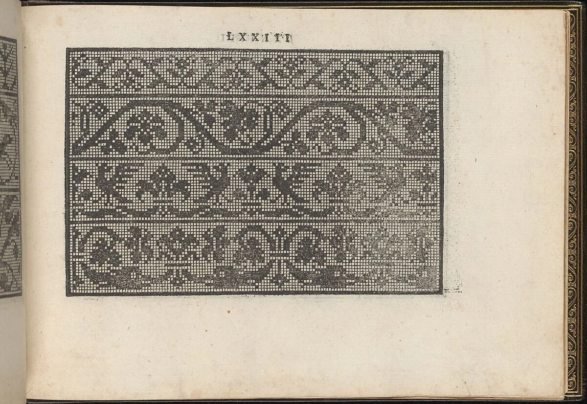 La Vera Perfettione del Disegno di varie sorti di recami, page 37 (recto) — Giovanni Ostaus|Giuseppe Salviati (Giuseppe Porta, called Il Salviati)