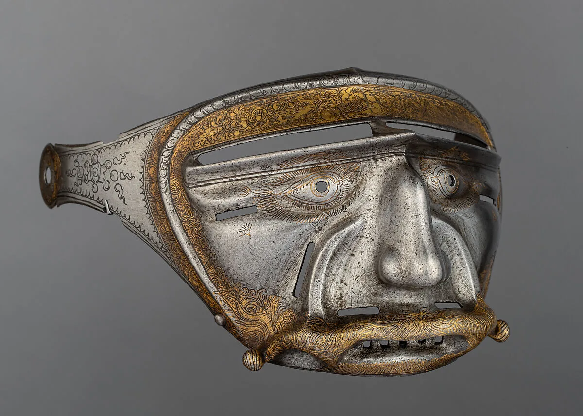 Close Helmet with Mask Visor in Form of a Human Face — Kolman Helmschmid