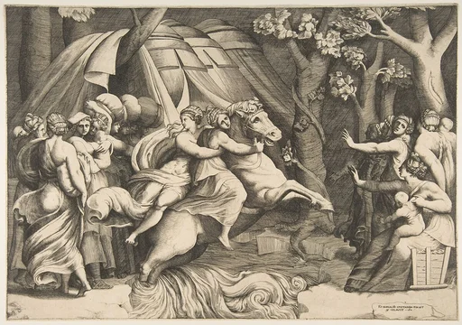Cloelia on horseback crossing the Tiber