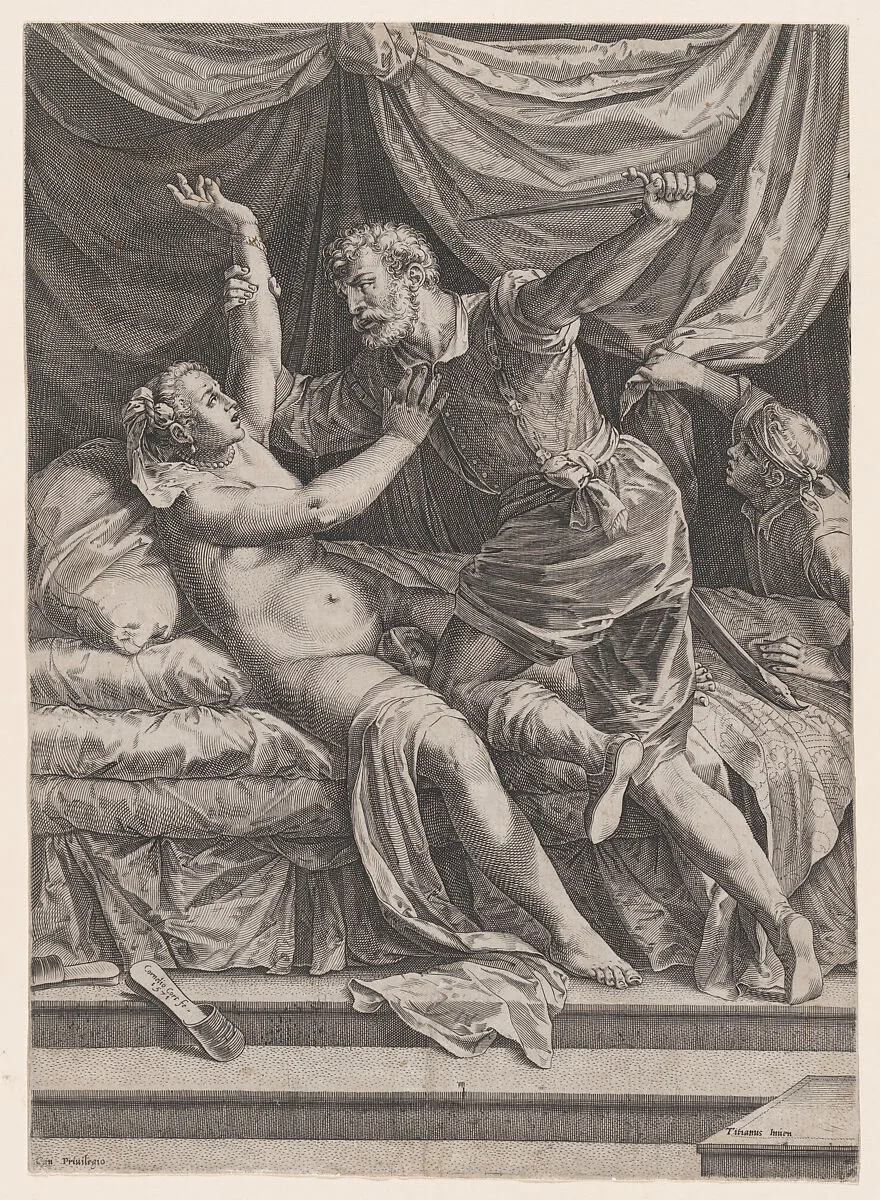 Tarquin and Lucretia — Cornelis Cort|Titian (Tiziano Vecellio)