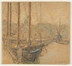 Schooner at Dock — Elmer Livingston MacRae