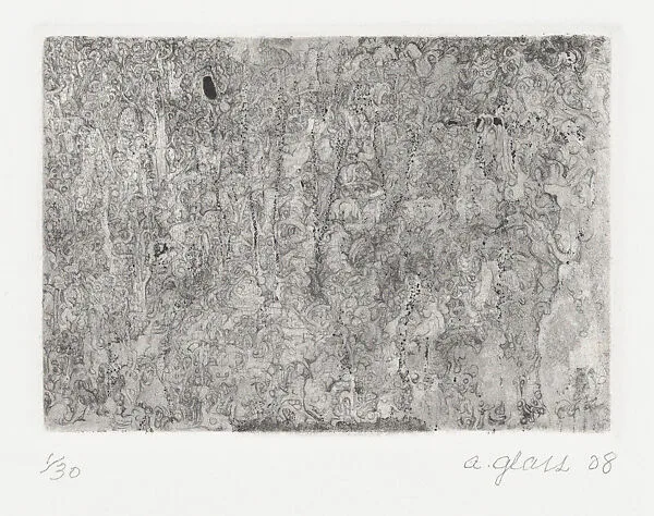 A group of eight untitled drypoints of different abstract and biomorphic forms — Alan Glass