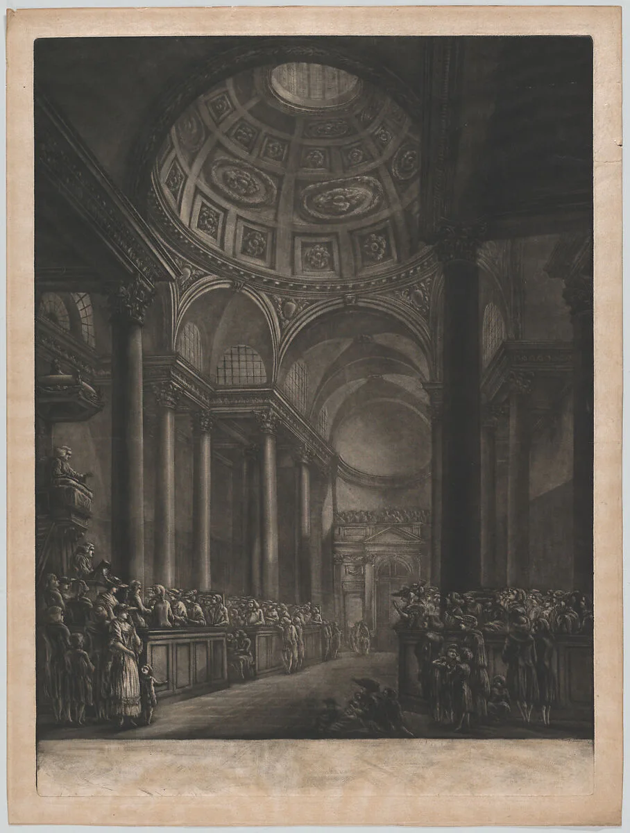 A View of the Inside of St. Stephens Walbrook, Done from the Drawing in his Majesty's Collection — Georges François Blondel