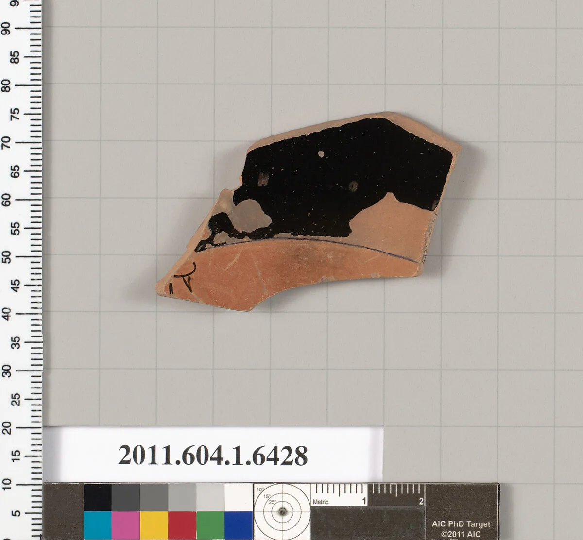 Terracotta fragment of a kylix (drinking cup) — Antiphon Painter