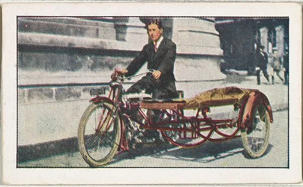 Card No. 170, Motor Cycle Ambulances in Use by British at Front, from the World War I Scenes series (T121) issued by Sweet Caporal Cigarettes — Underwood & Underwood|American Tobacco Company