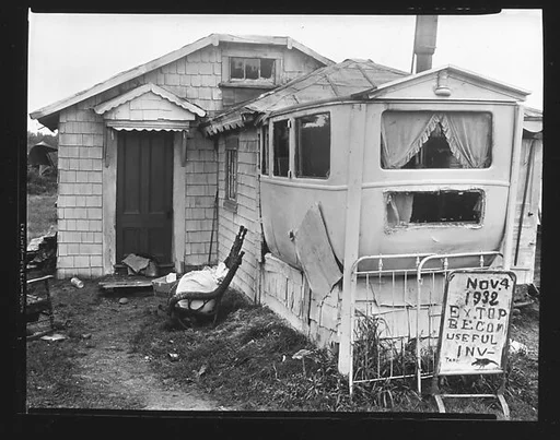 [Converted Automobile Cab Attached to Shingle Shack, Rhode Island]