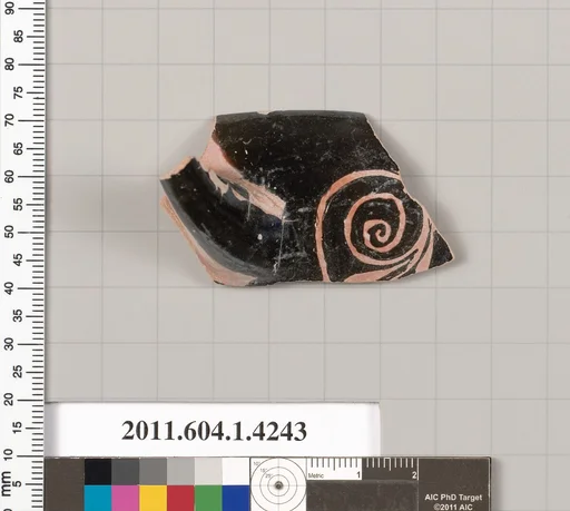 Terracotta rim fragment of a kylix (drinking cup)