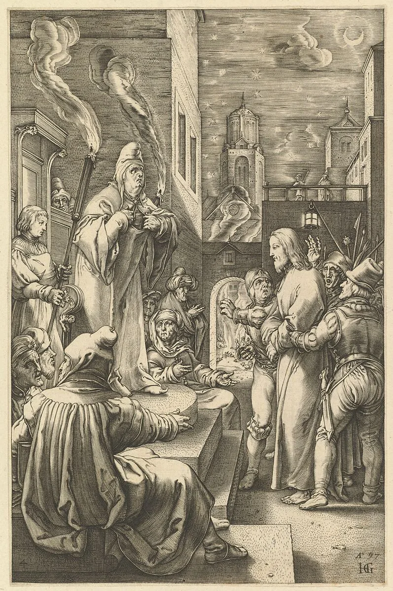 Christ Before Caiaphas, from "The Passion of Christ" — Anonymous|Hendrick Goltzius