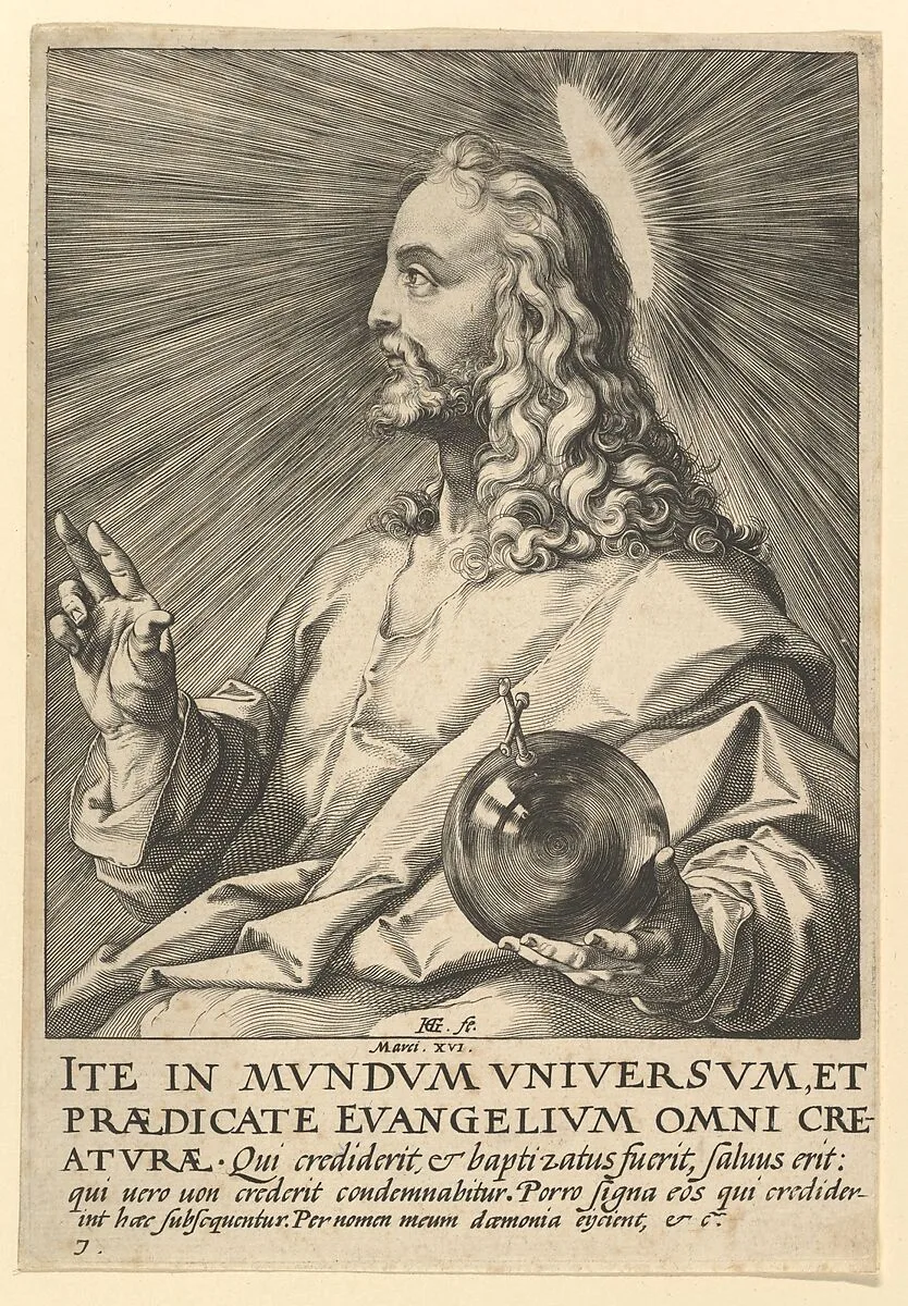 Christ, from Christ, the Apostles and St. Paul with the Creed — Hendrick Goltzius