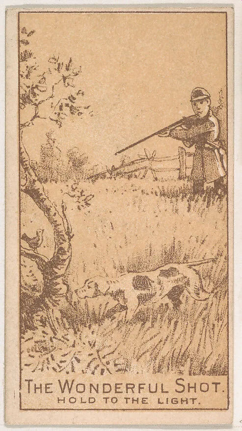 The Wonderful Shot, from the Magic Changing Cards series (N223) issued by Kinney Tobacco Company — Kinney Brothers Tobacco Company