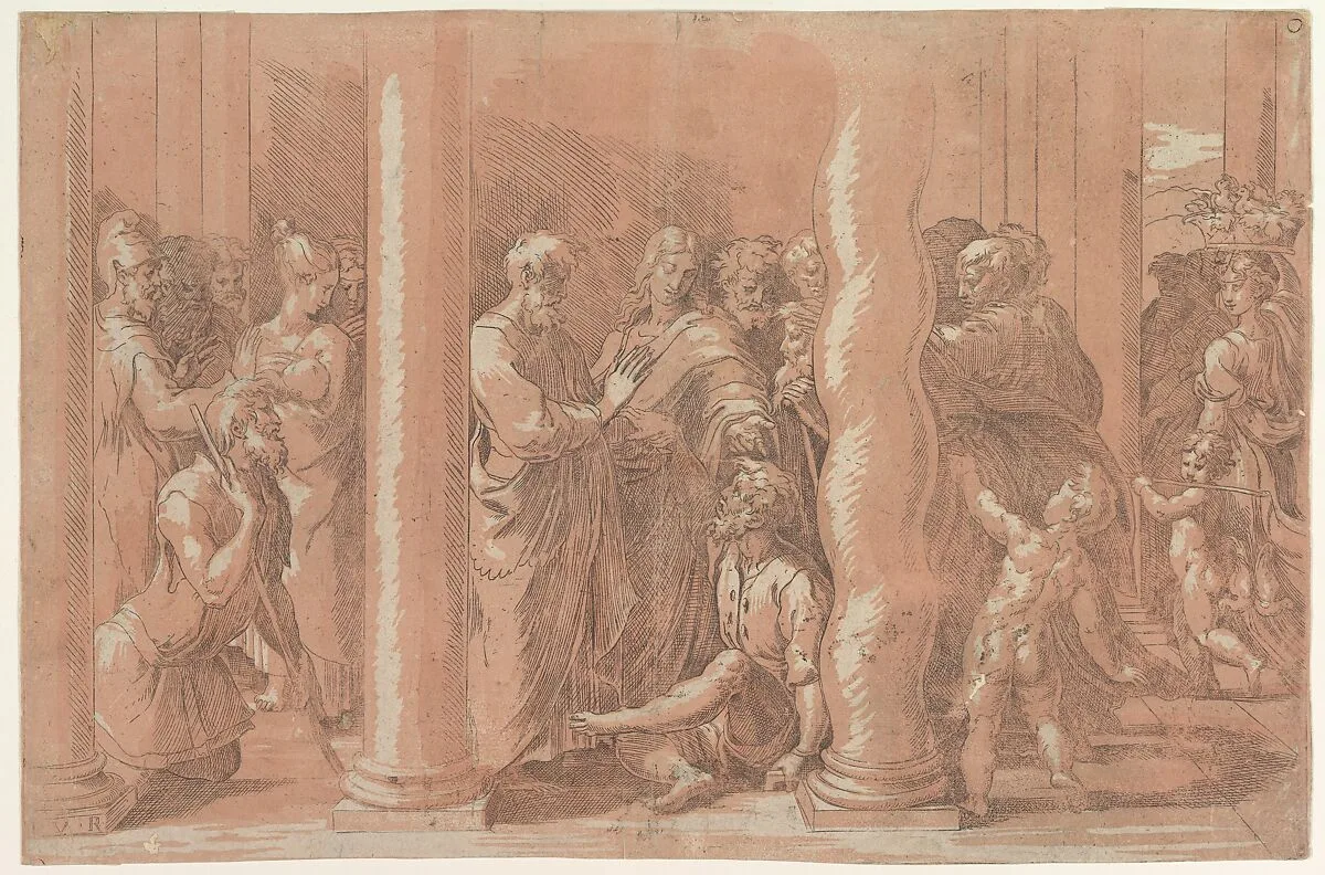 Saints Peter and John healing the Sick — Parmigianino (Girolamo Francesco Maria Mazzola)