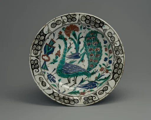 Dish with Peacock Design