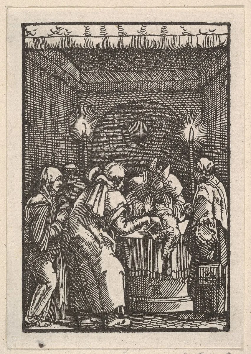 Joachim's Sacrifice Refused by the Priest, from The Fall and Salvation of Mankind Through the Life and Passion of Christ — Albrecht Altdorfer