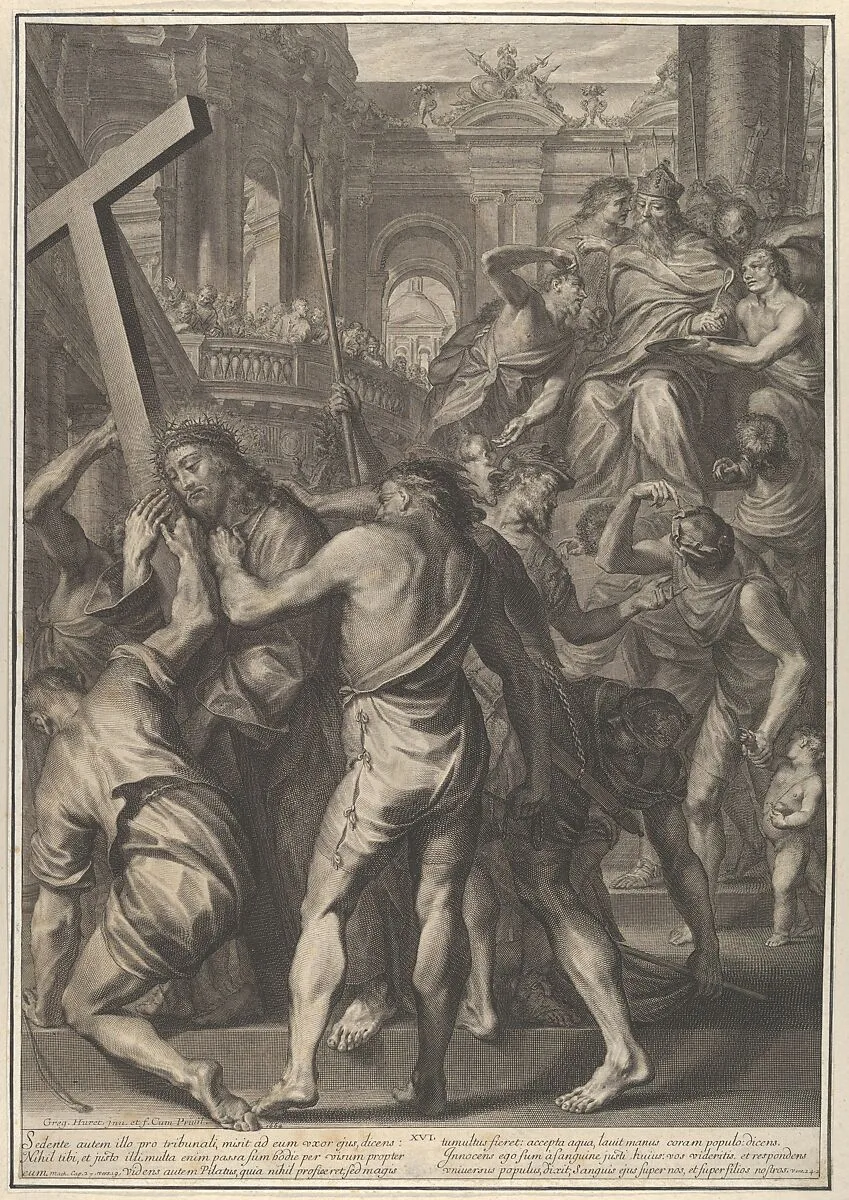 Christ is Sentenced by Pilate, from The Passion of Christ, plate 16 — Grégoire Huret