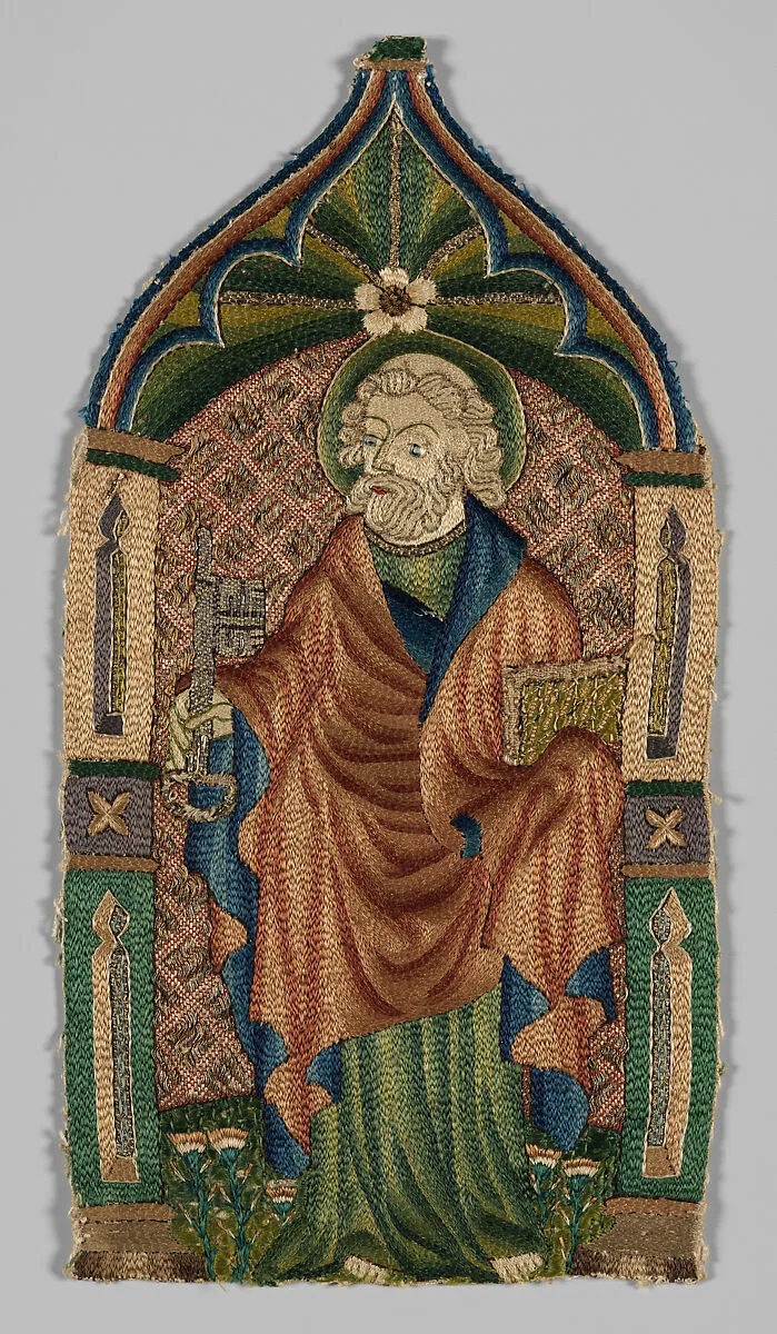 Four Embroidered Saints, probably from an Orphrey — Unknown